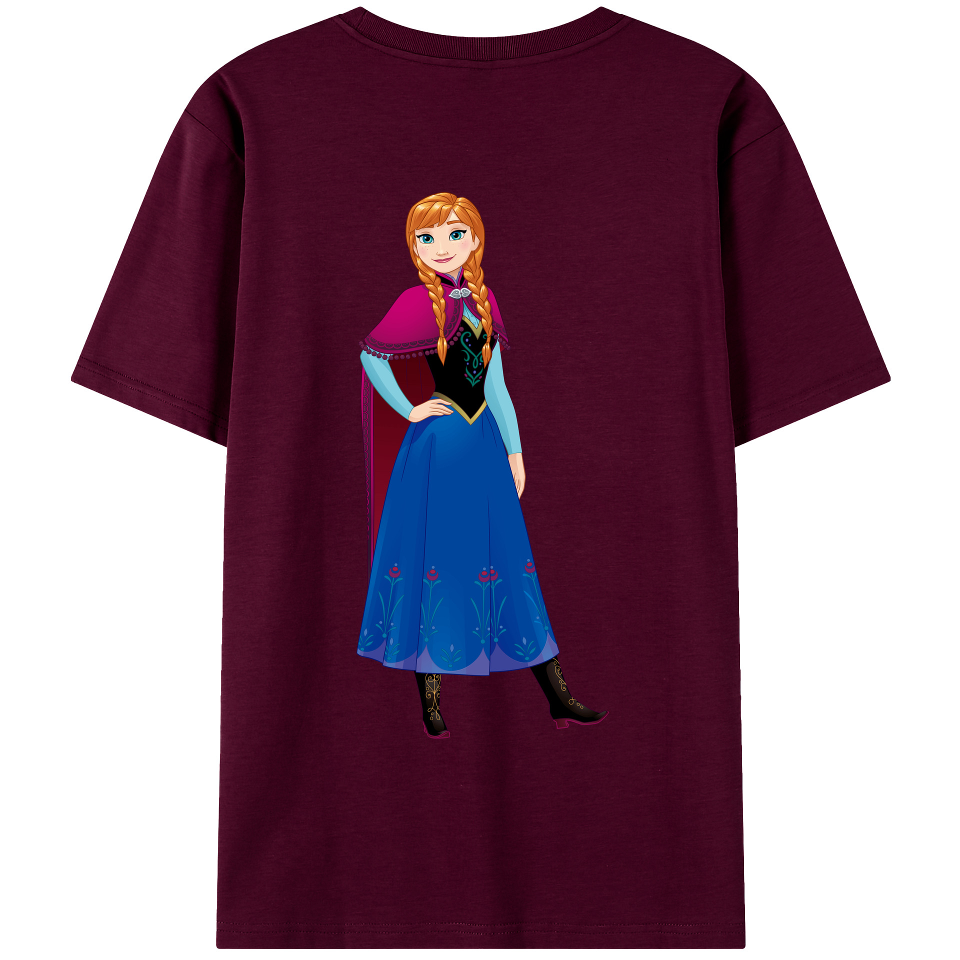 （画像用） アナと雪の女王 アンナ エルサ Frozen Anna Elsa レディース半袖Tシャツ(バックプリント)